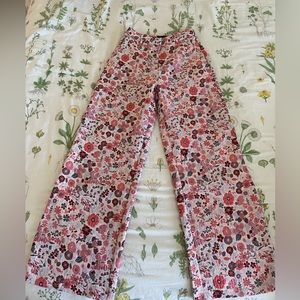 LULUS floral wide leg pants